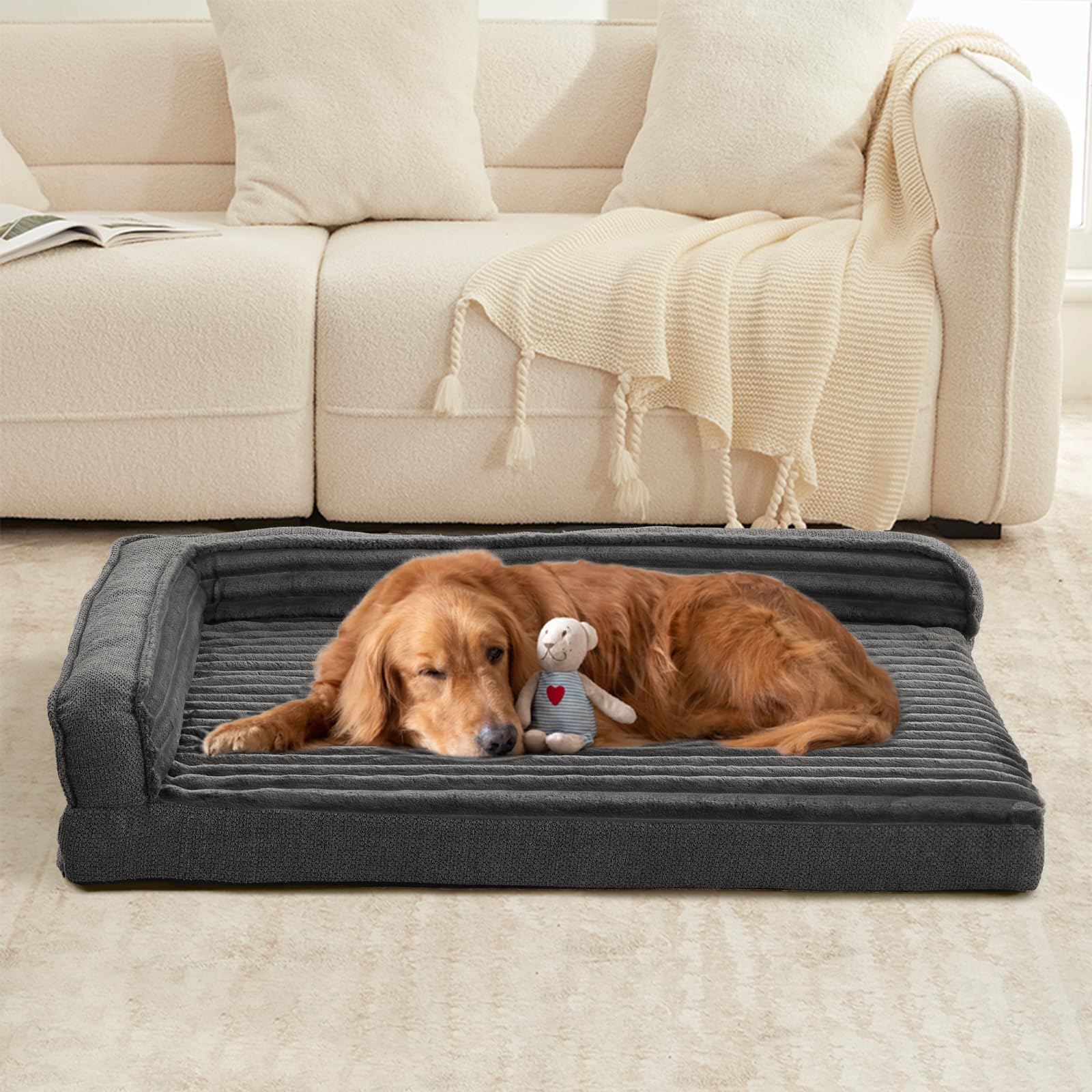 WINDRACING Orthopedic XXL Dog Bed 46x30 – Egg Foam, Waterproof, Non-Slip