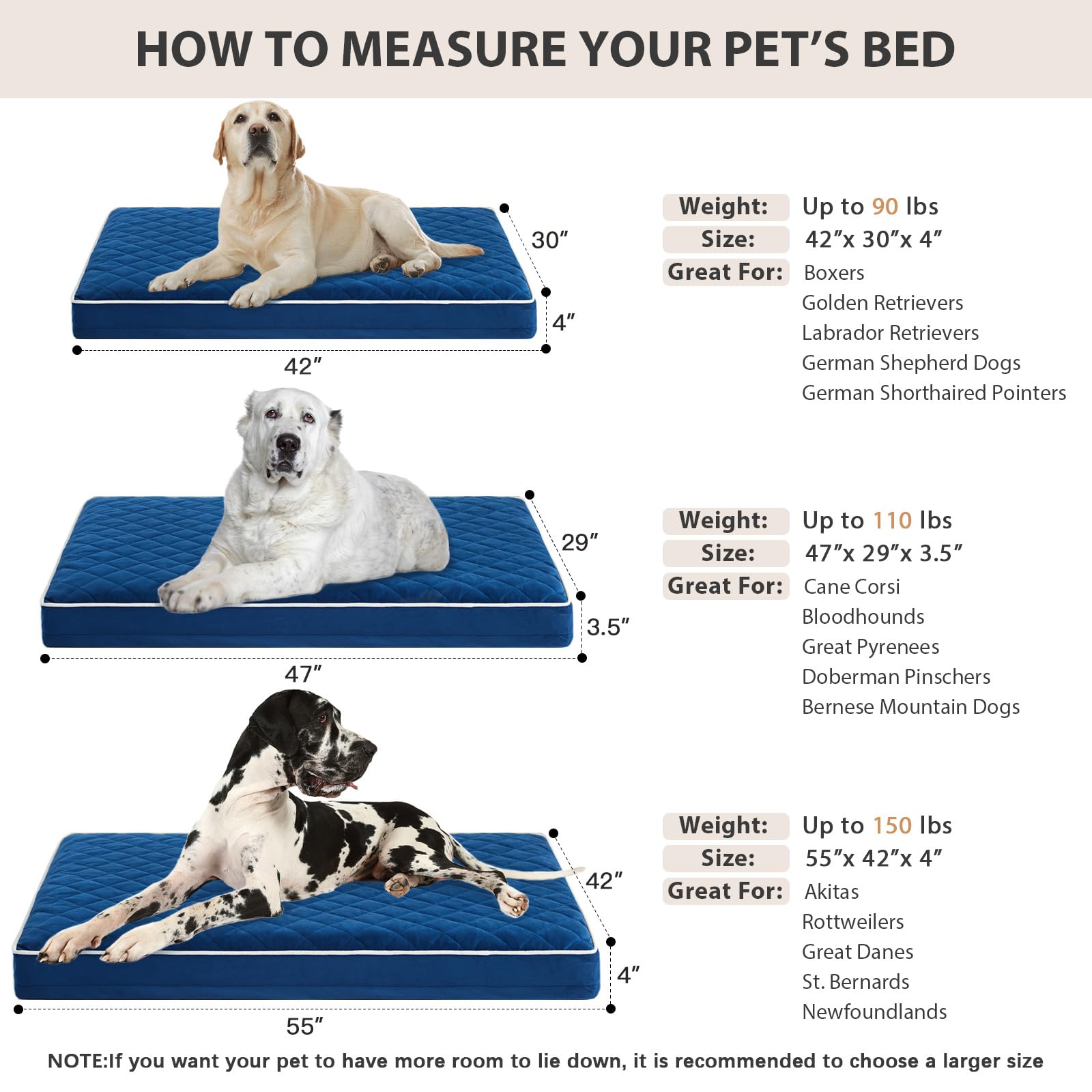 WNPETHOME Orthopedic XL Dog Bed – Large, Waterproof, Washable Cover, Non-Slip