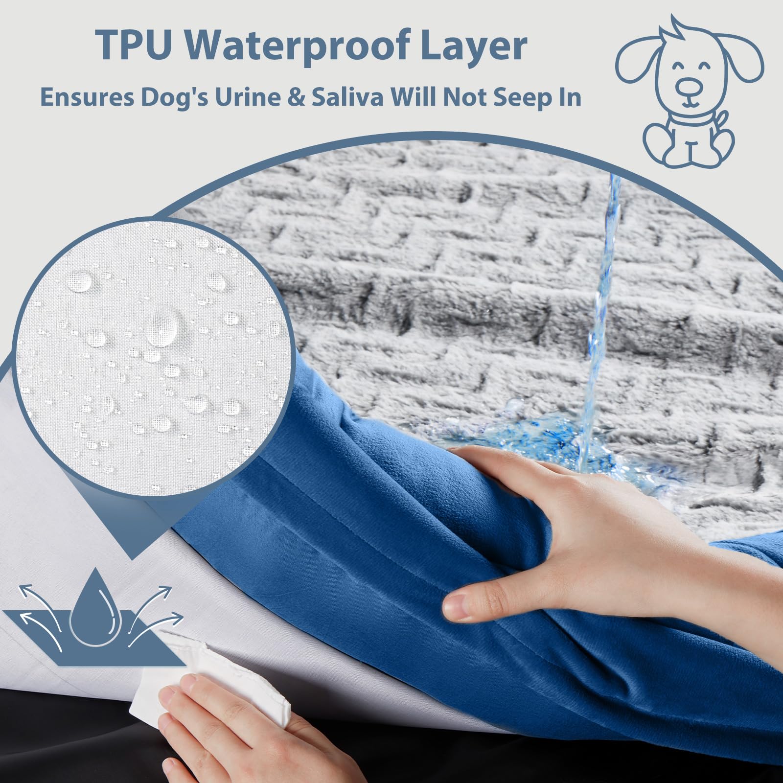 WNPETHOME XXXL Big Dog Bed – Washable Orthopedic Dog Couch with Waterproof Cover