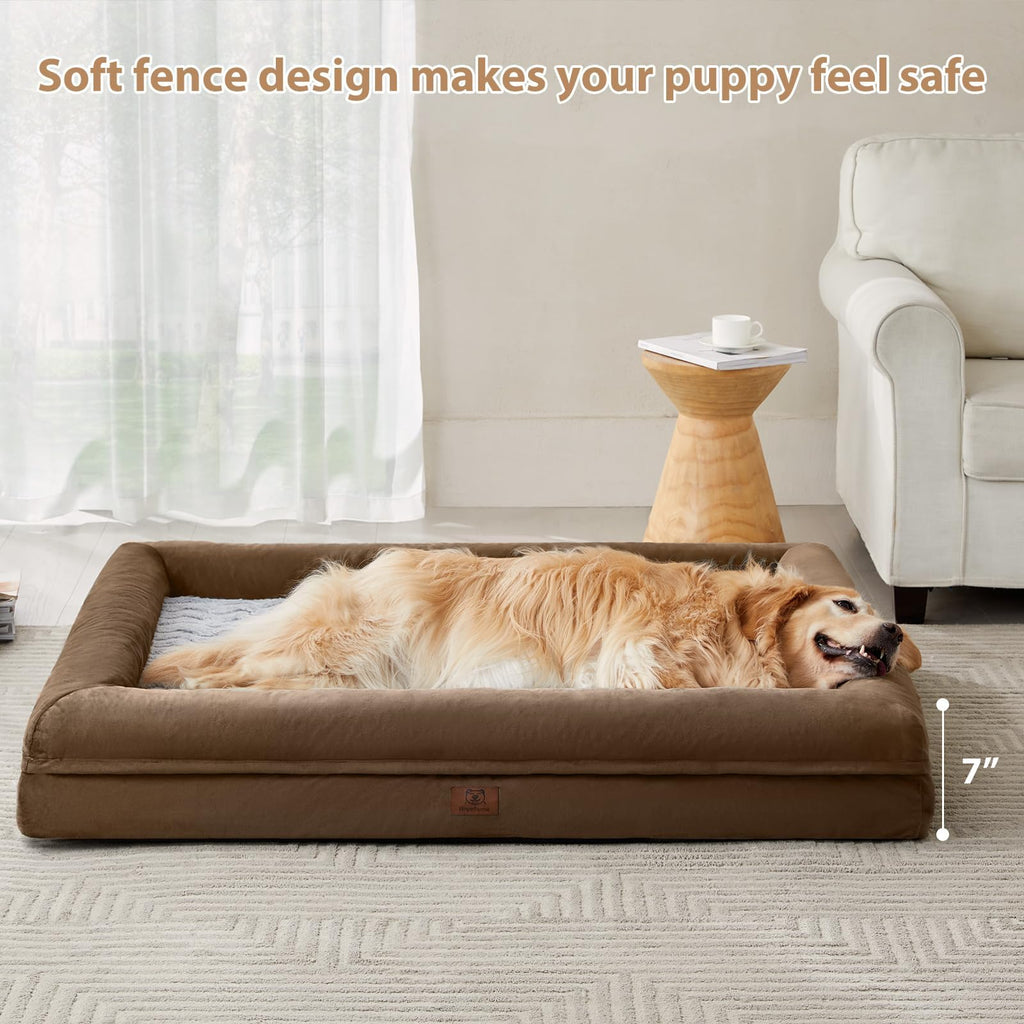 WNPETHOME XXL Extra Large Dog Bed – Orthopedic, Washable Cover with Bolster Sides