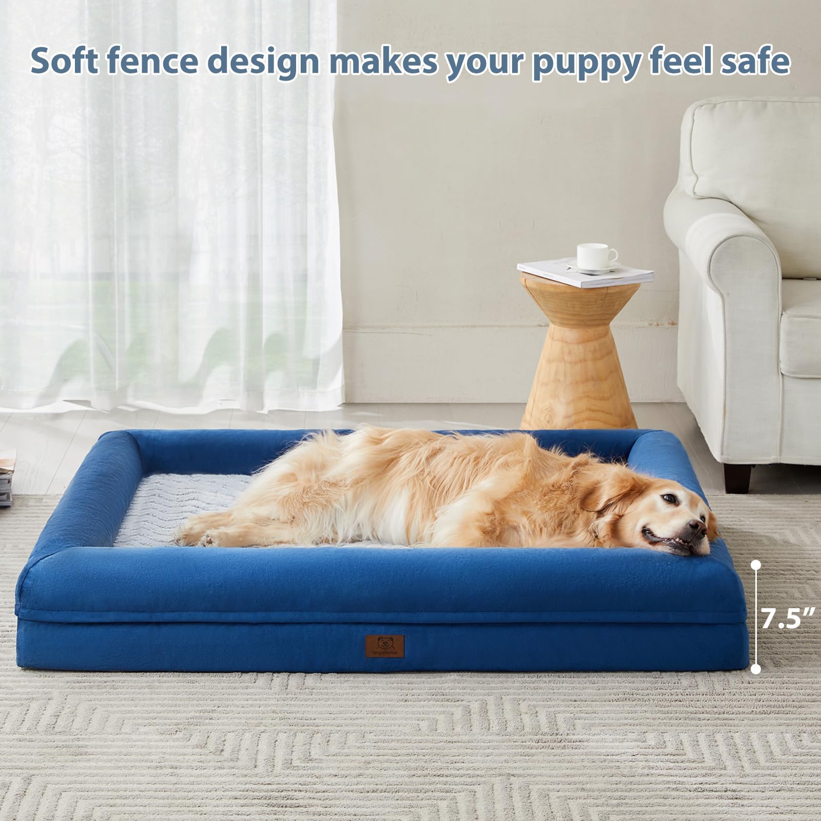 WNPETHOME XXXL Big Dog Bed – Washable Orthopedic Dog Couch with Waterproof Cover