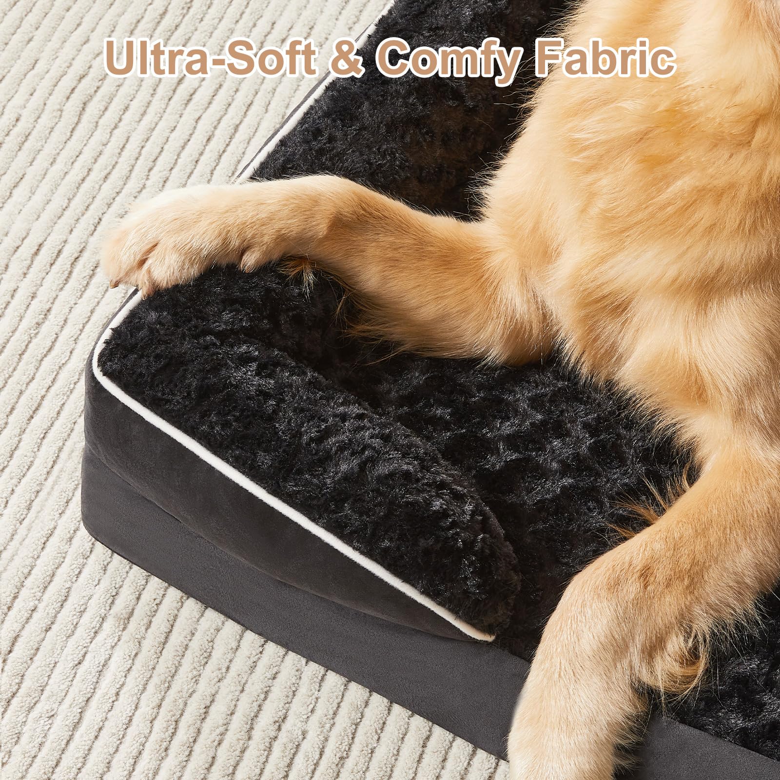 WNPETHOME Large Orthopedic Dog Bed 48x35x7 in — Washable, Waterproof Lining, Non-Skid