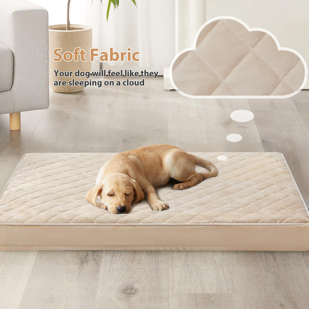WNPETHOME Orthopedic XL Dog Bed for Crate – Waterproof, Washable Cover, Multi-Needle Quilting