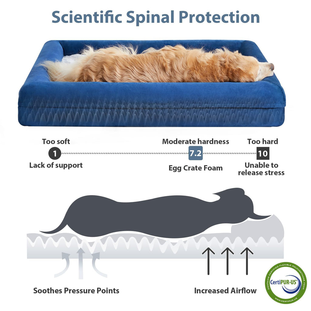 WNPETHOME XXXL Big Dog Bed – Washable Orthopedic Dog Couch with Waterproof Cover