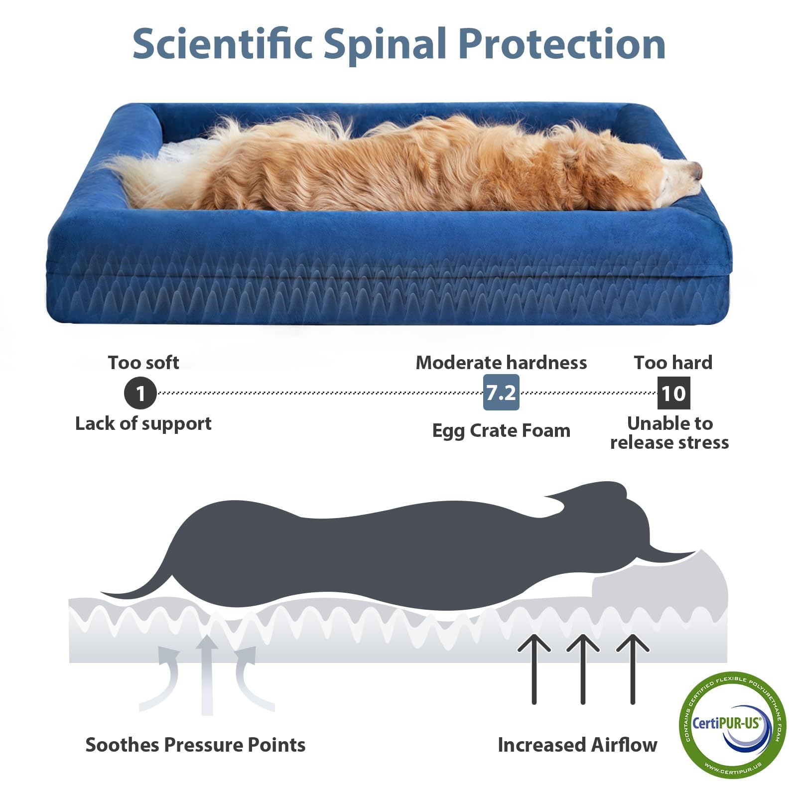 WNPETHOME XXXL Big Dog Bed – Washable Orthopedic Dog Couch with Waterproof Cover