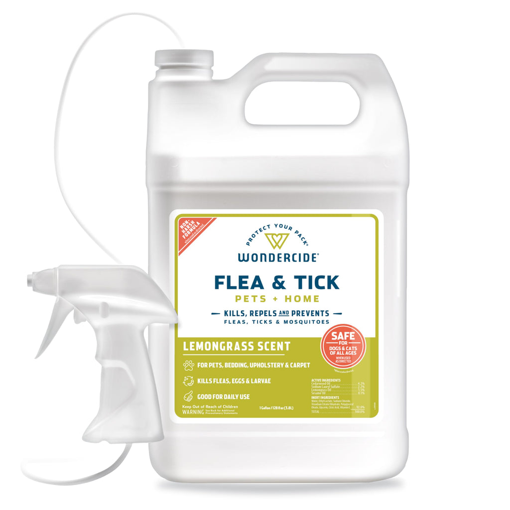 Wondercide Flea, Tick & Mosquito Spray for Dogs, Cats & Home — Lemongrass 128 oz