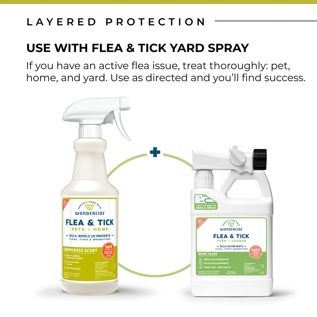 Wondercide Flea, Tick & Mosquito Spray for Dogs, Cats & Home — Lemongrass 128 oz