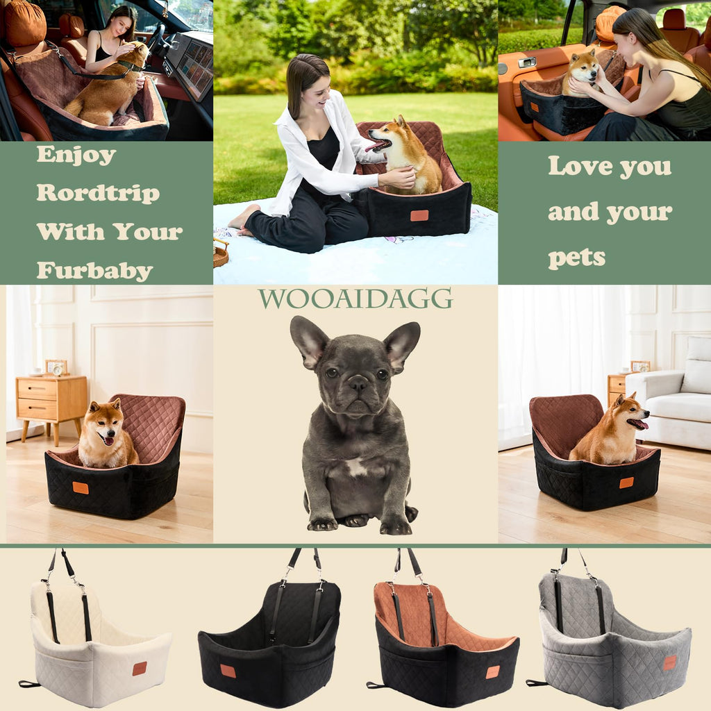 Wooaidagg Dog Car Seat for Medium Dogs – Detachable, Washable, Safe Travel Bed