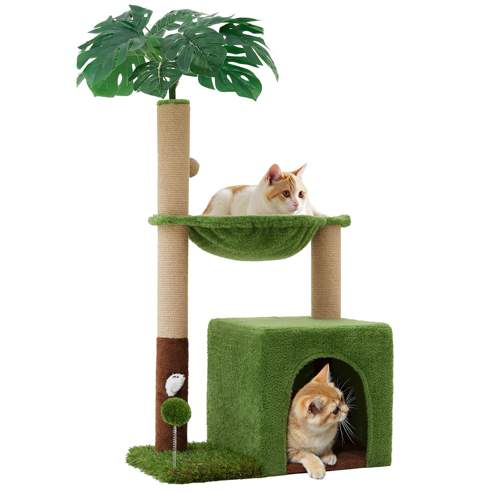 Woochpet 37-In Cat Tree Tower for Indoor Cats — 2-in-1 Multi-Functional Comfort with Premium Sisal Posts