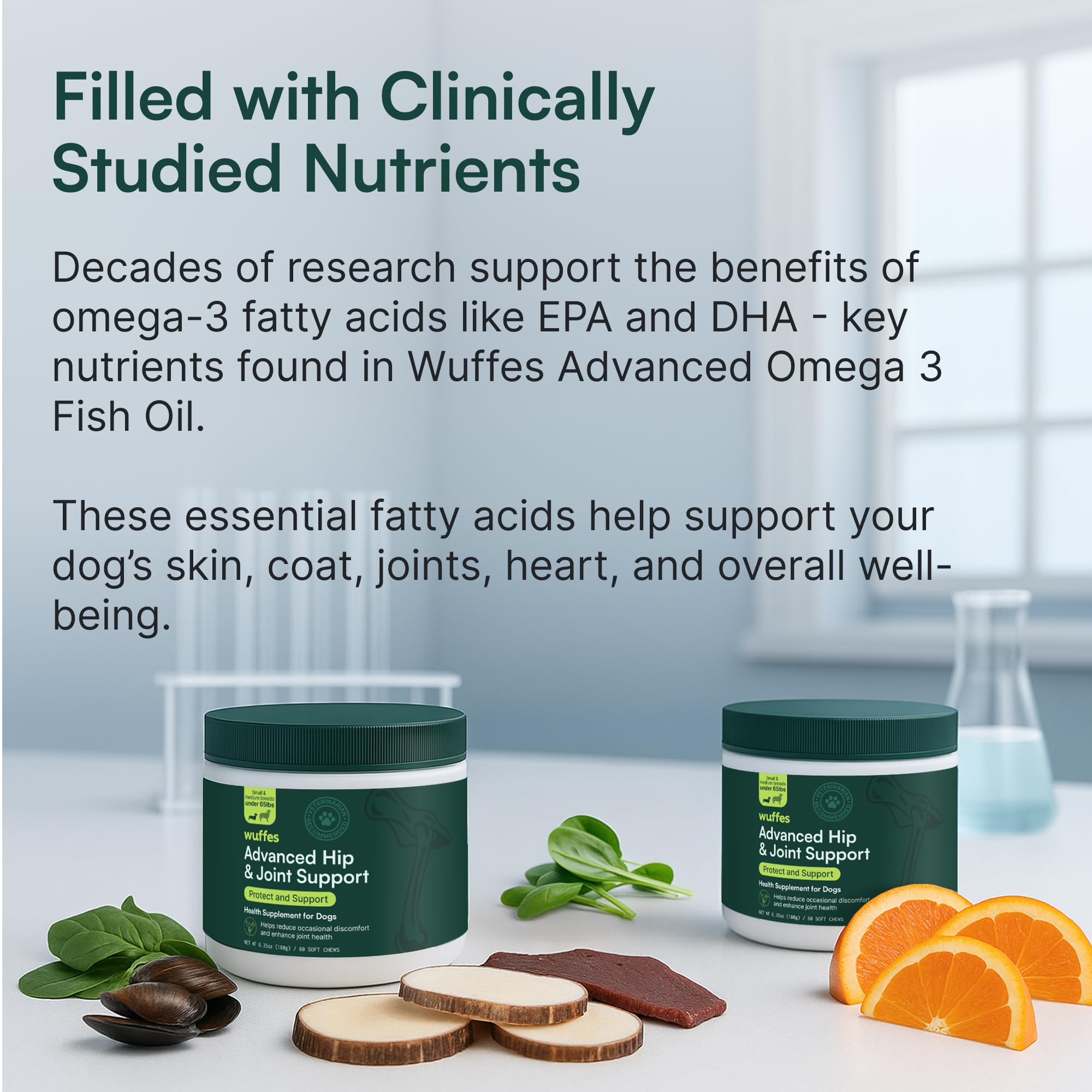 Wuffes Advanced Hip & Joint Chews for Small Dogs – Pork Flavor