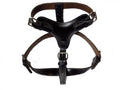 Extra Large Heavy Duty Black Plain Leather Dog Harness