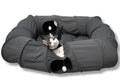 XxingSheep 4-Way XL Cat Tunnel Bed with Cool Mat - Indoor Cat Cave (Dark Gray)
