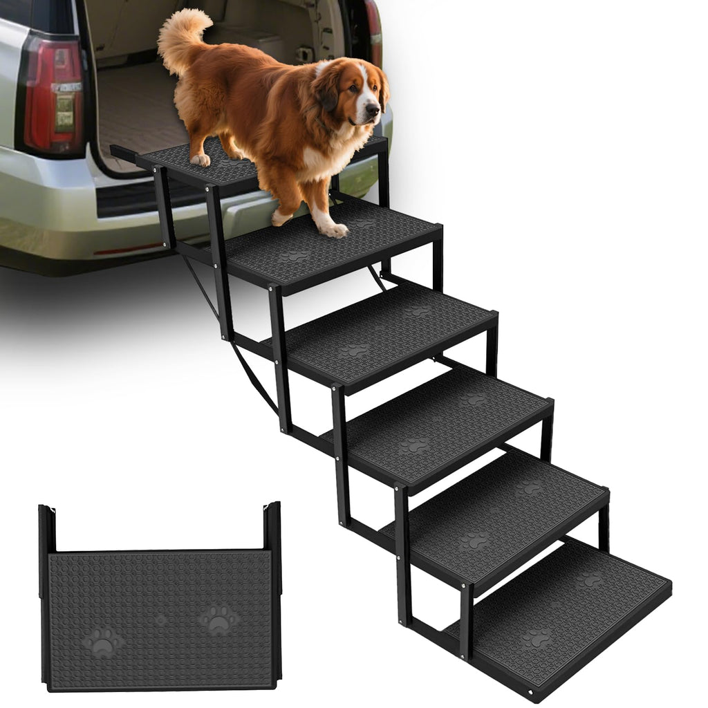 YACONA Dog Stairs for Car — 6-Step Heavy-Duty Car Steps for Large Dogs