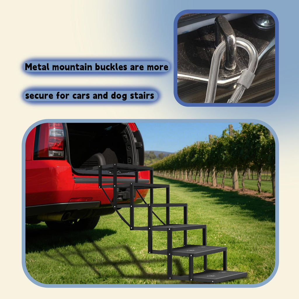 YACONA Dog Stairs for Car — 6-Step Heavy-Duty Car Steps for Large Dogs