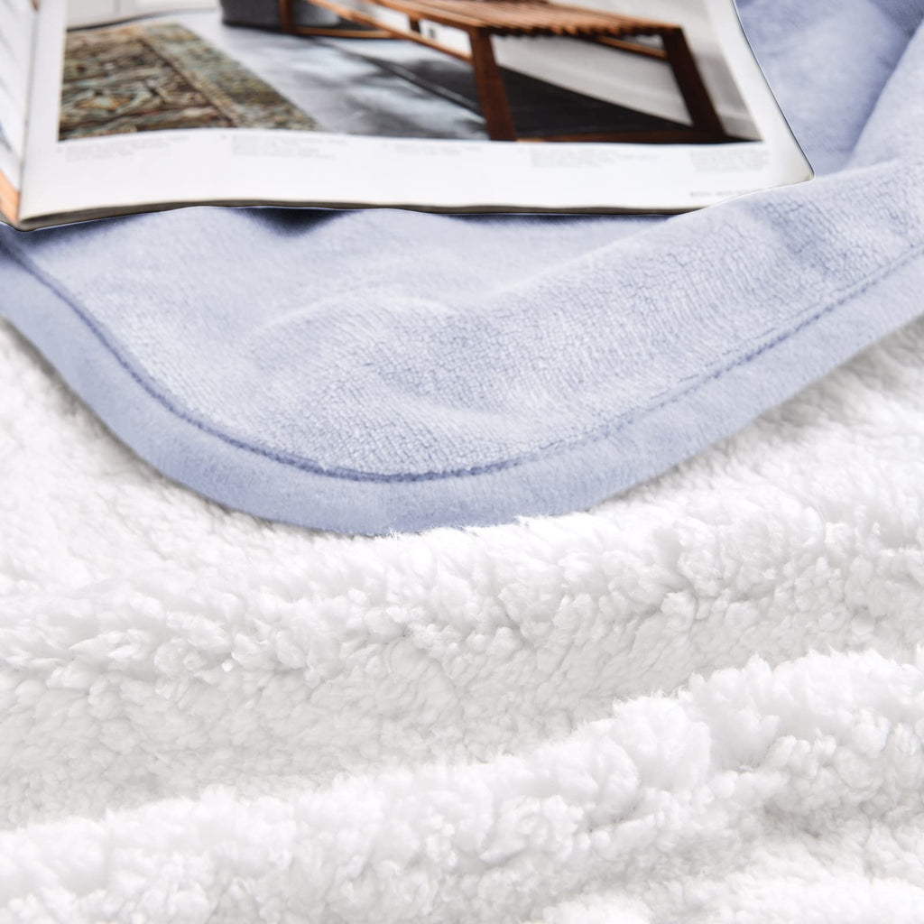 Yaning Waterproof Blanket for Bed, Couch & Sofa — Reversible Sherpa Fleece, Lilac 60x80