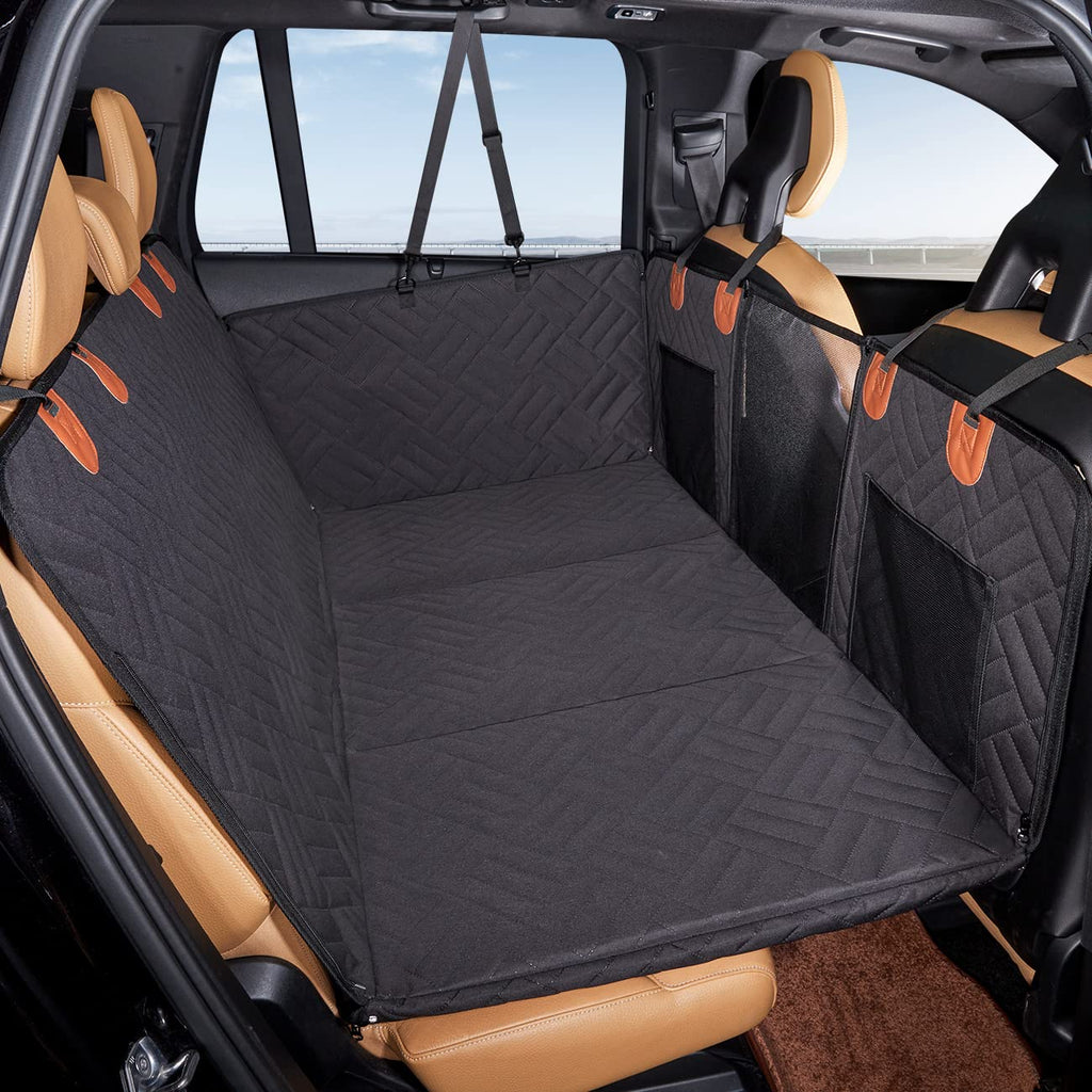 YJGF Back Seat Extender – Car Bed for Dogs, 52x25in Waterproof Dog Seat Cover & Hammock, Universal Fit (Black)