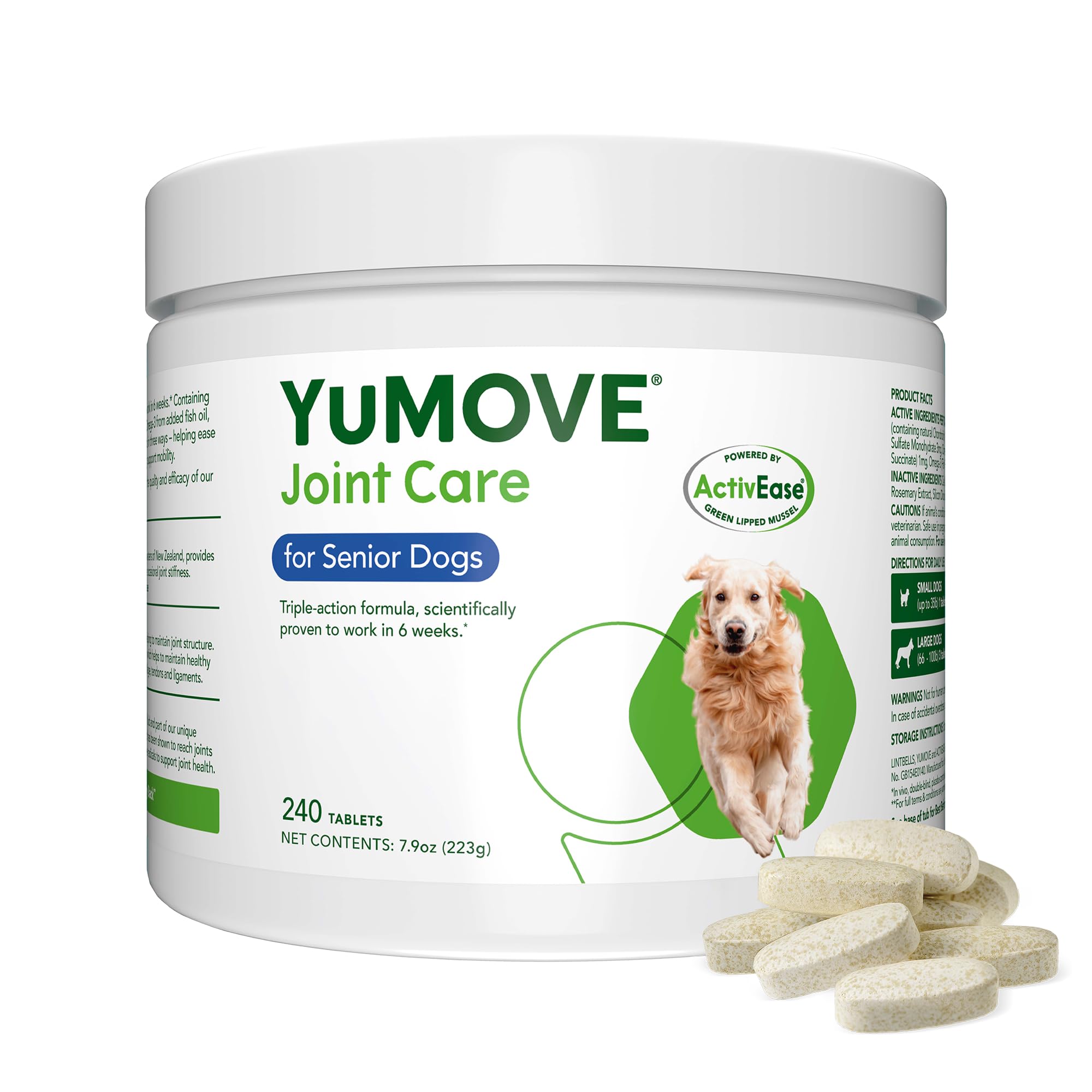 YuMOVE Hip & Joint Supplement for Dogs – Senior Joint Support (240ct Chewable Tablets)
