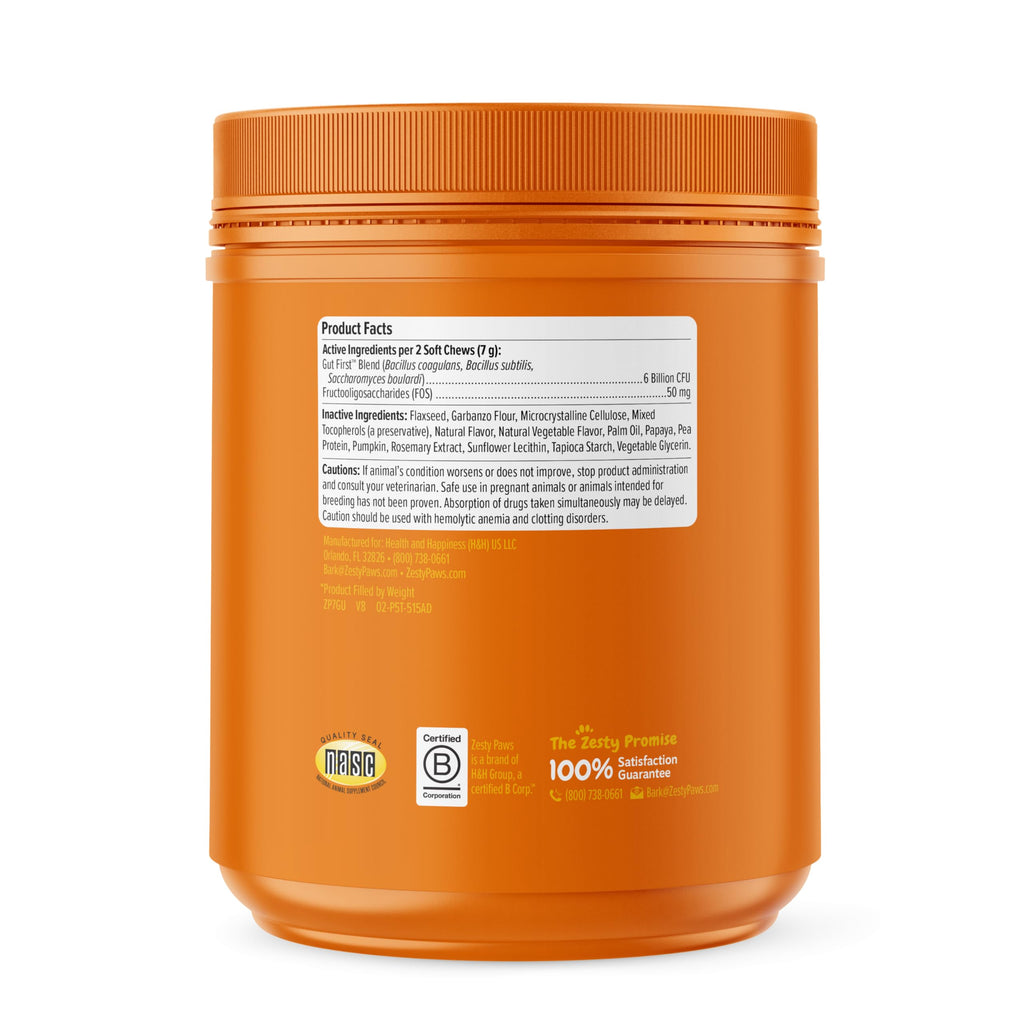 Zesty Paws Probiotics for Dogs with DE111 – Digestive Health, Immune Support, Pumpkin, 250 Ct