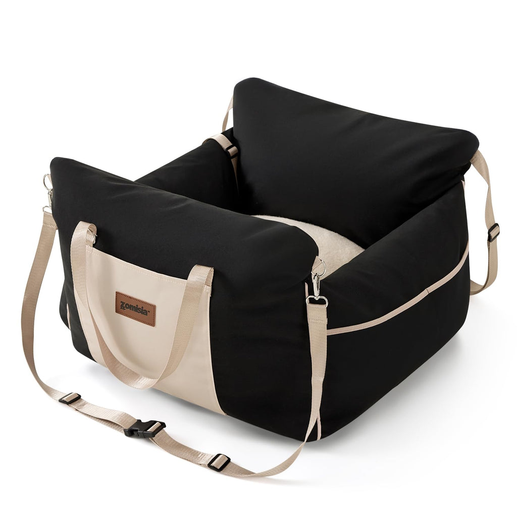 ZOMISIA Dog Car Seat for Small Dogs – Waterproof Booster with Clip-On Leash