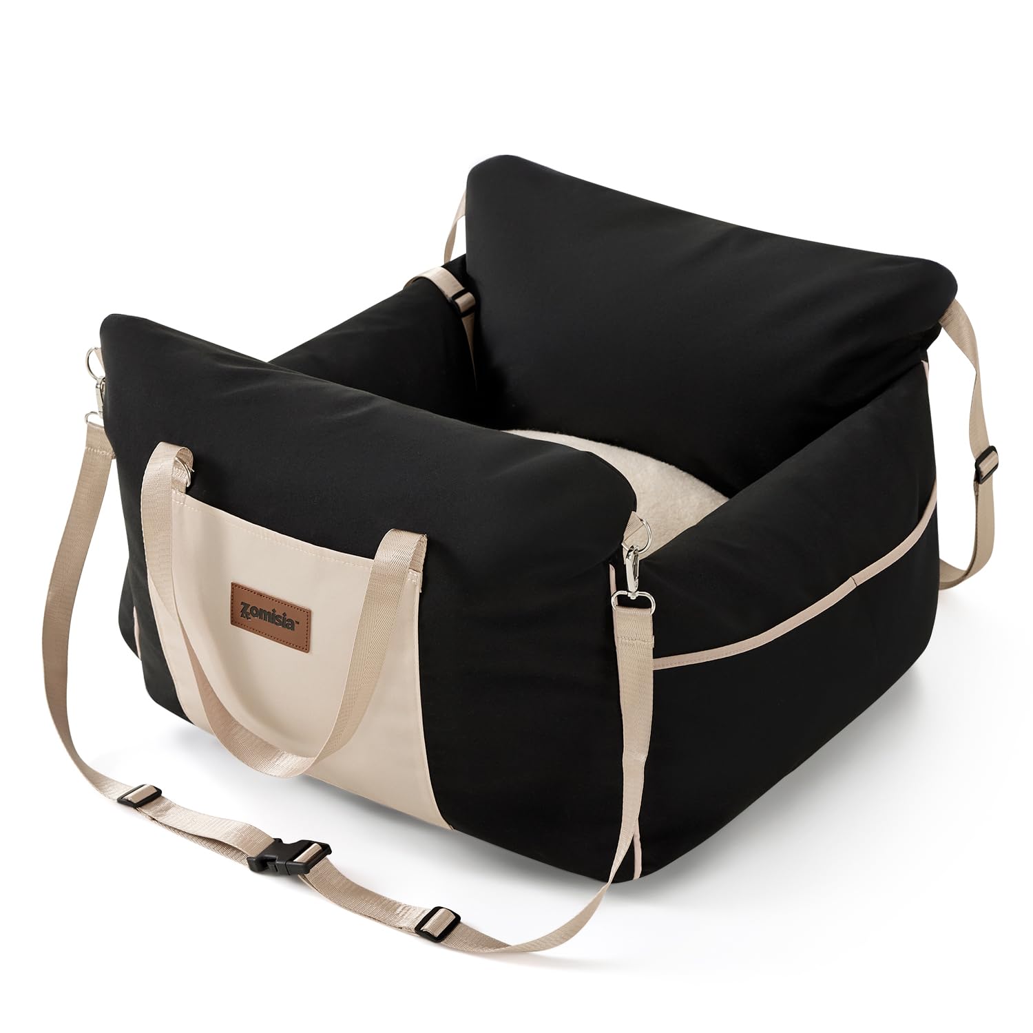 ZOMISIA Dog Car Seat for Small Dogs – Waterproof Booster with Clip-On Leash