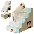 ZOMISIA Dog Steps for High Beds - 5-Step Pet Stairs with Tunnel Beige
